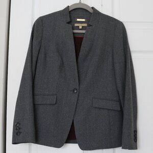 Talbots Italian Woven Gray Collarless Blazer